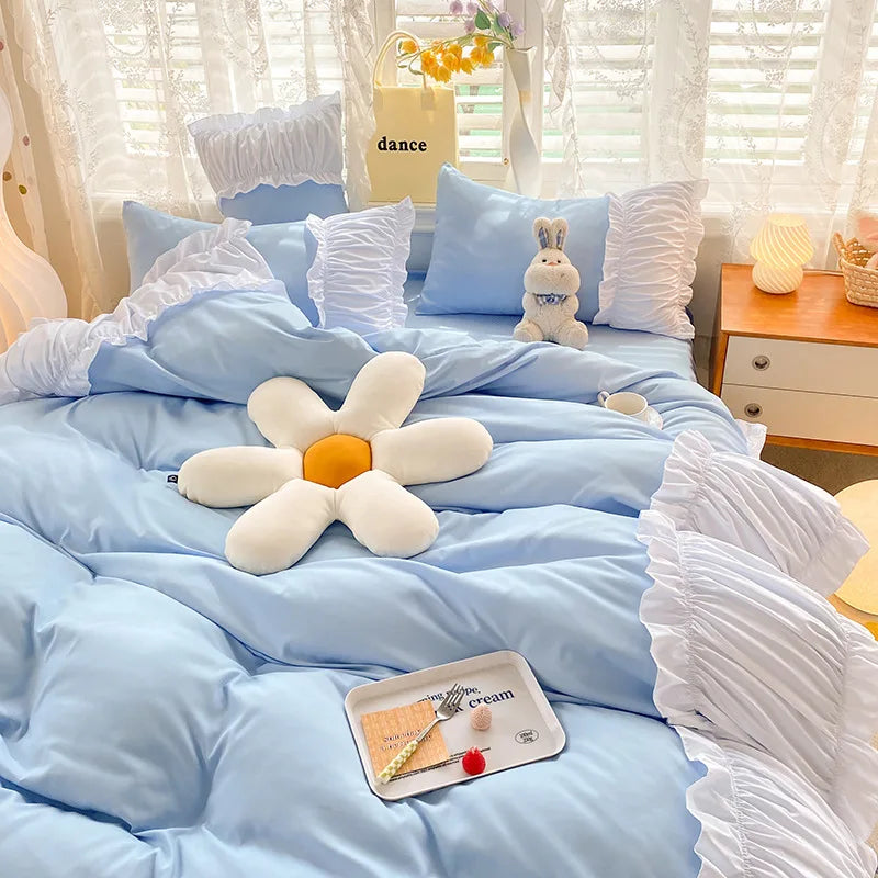 Lace Trim Comforter Set