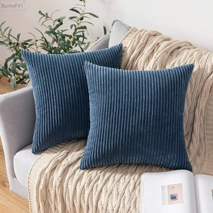 DecorBites™ Corduroy Pillow Cover: Striped Cushion for Sofa Bed - Nordic Home Decor