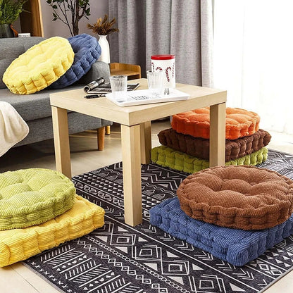 DecorBites™ Corduroy Tufted Floor Seat Cushion for Indoor Living Room Balcony Meditation