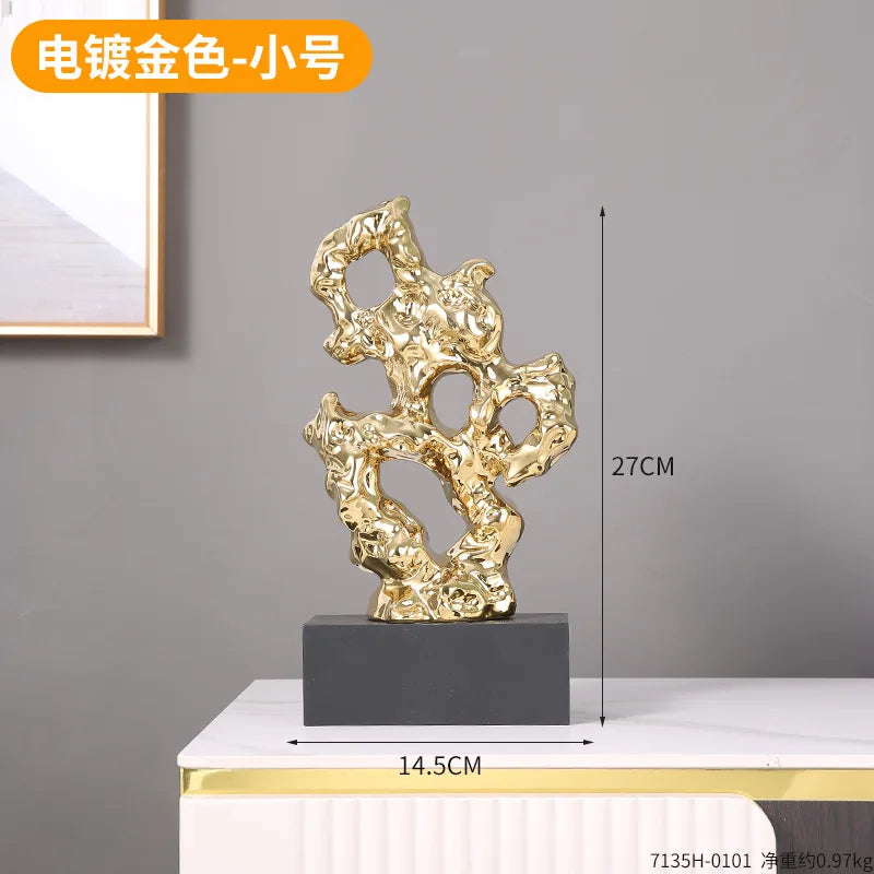 Gold Coral Stone Sculpture