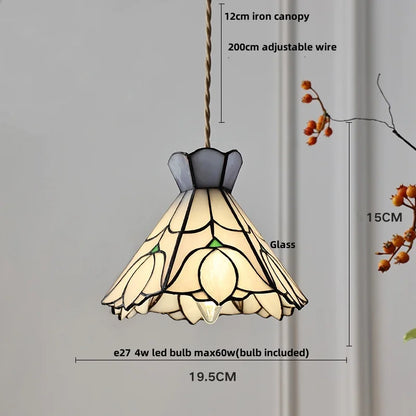 DecorBites™ Gray Glass LED Pendant Light Fixture with Adjustable Hang Lamp