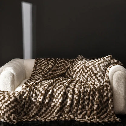 DecorBites™ Cosy Faux Rabbit Plush Blanket in Milk Velvet for Single Sofa Decoration & Napping