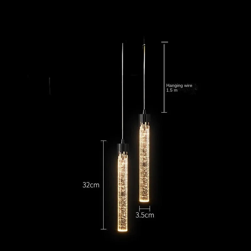 DecorBites™ Crystal LED Pendant Light: Modern Hanging Bar Lamp for Bedroom, Living Room, & Home Decor