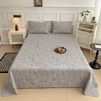 DecorBites™ Cotton Quilted Embroidered Bedspread Set