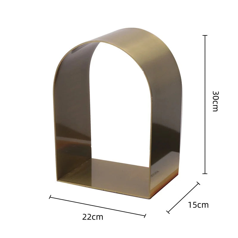 DecorBites™ Golden Arches Metal Sculpture Room Decoration Geometric Handicraft Figurine