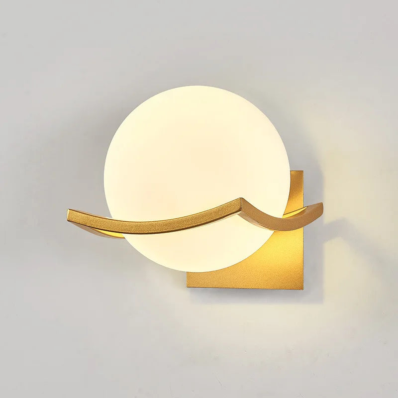 Gold Glass Ball Wall Lamp Sleek Modern Design