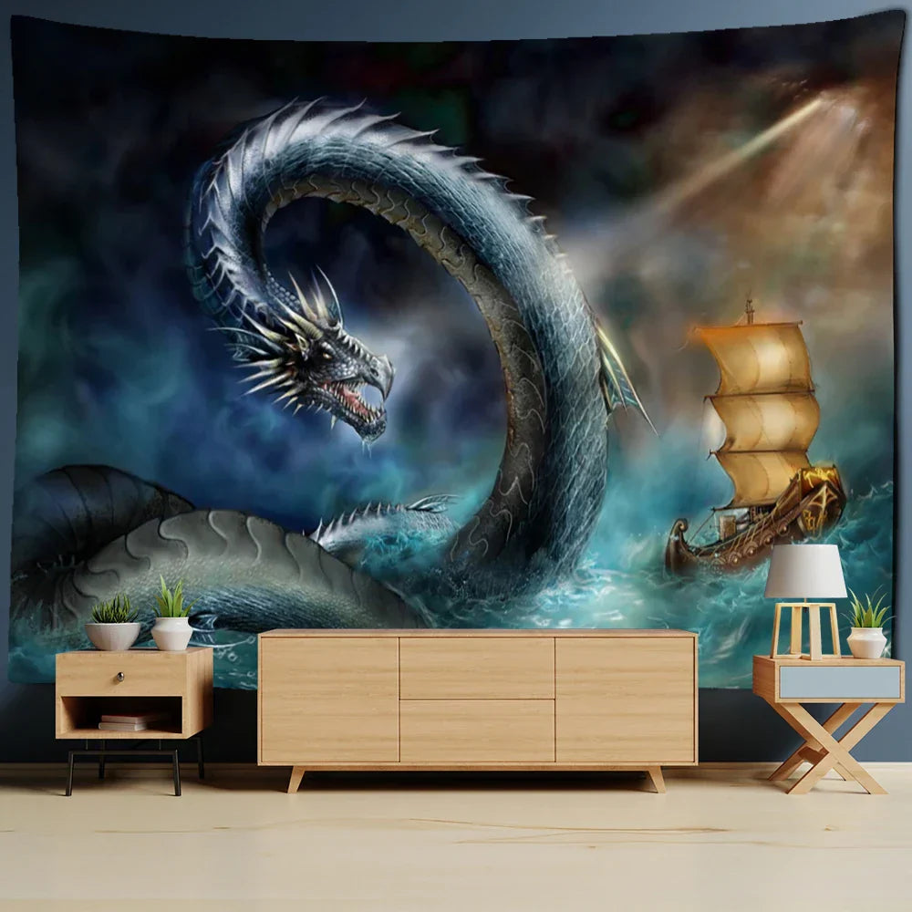 Dragon Totem Polyester Wall Tapestry 200x150cm