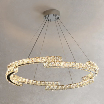 DecorBites™ Crystal LED Pendant Lights Chrome Steel Modern Luxury Fixtures