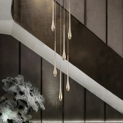 DecorBites™ Gold-Plated LED Ceiling Chandelier for Staircase, Living Room, Kitchen, Attic