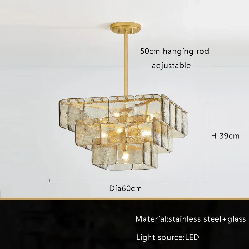 Gold Luxe Glass Chandelier