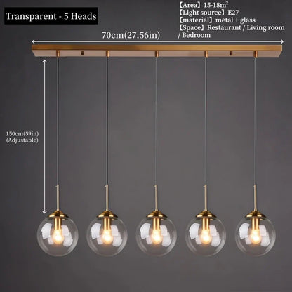 Nordic Glass Pendant Light With Polished Steel Finish