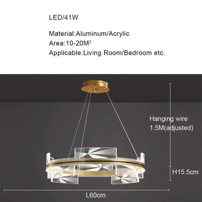DecorBites™ Gold Aluminum Plating LED Pendant Lights for Home Decor
