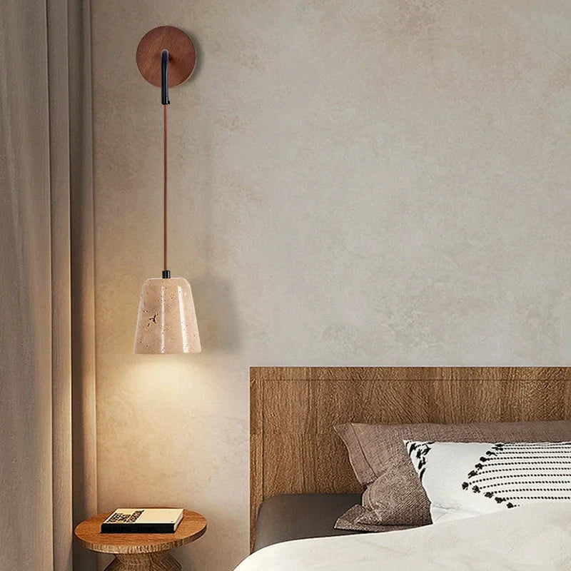 DecorBites™ LED Yellow Travertine Stone Wall Lamp - Nordic Modern Stair Light