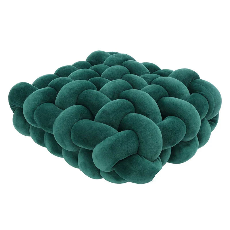 DecorBites™ Knot Square Pillows: Handmade Decor for Living Room, Bedroom, Office in Grey