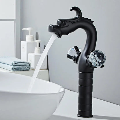 DecorBites™ Gold Crystal Double Handle Basin Faucet for Bathroom Sink Mixer Tap