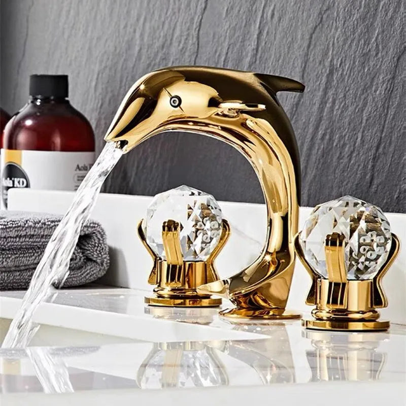 Gold Brass Dolphin Faucet