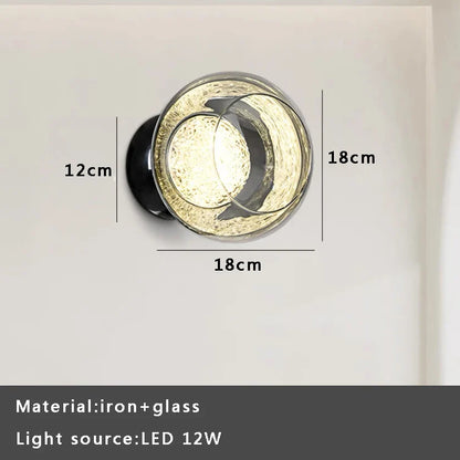 DecorBites™ Glass Ball Sconce Lamps Round Wall Decor Lights for Luxurious Room & Aisle