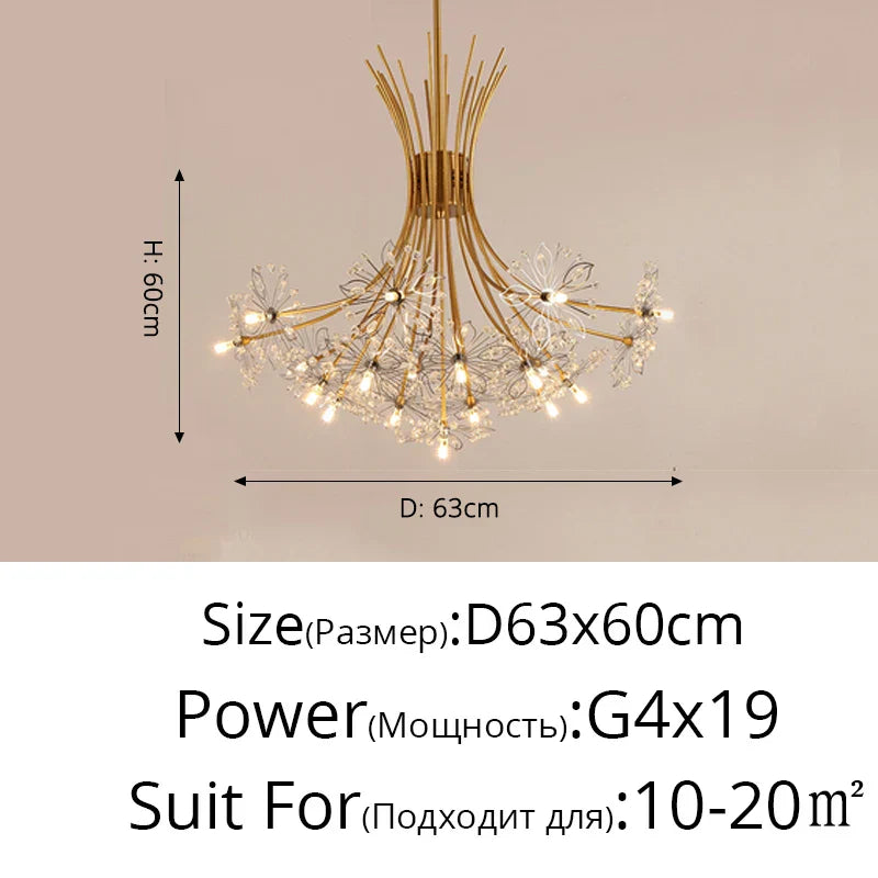 DecorBites™ Dandelion Flower Chandelier LED Lamp for Living Room Bedroom Restaurant Bouquet Decor