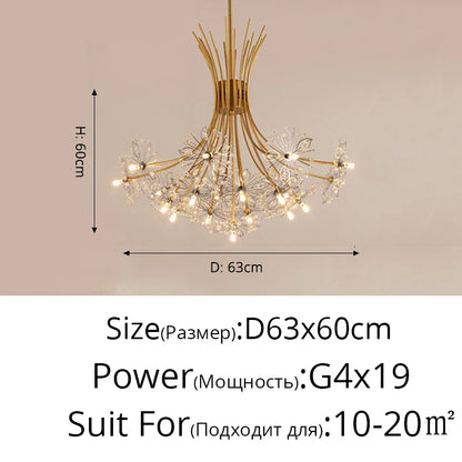 DecorBites™ Dandelion Flower Chandelier LED Lamp for Living Room Bedroom Restaurant Bouquet Decor