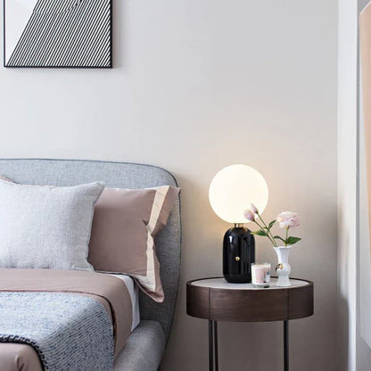 DecorBites™ Glass Ball LED Desk Lamp: Modern Nordic Lighting for Bedroom, Living Room & More.