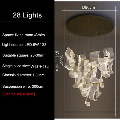 DecorBites™ LED Light Guide Ceiling Chandelier Modern Novelty for Living Room Decor Lighting