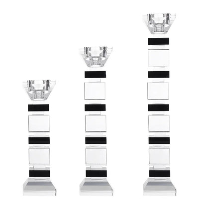 DecorBites™ Geometric Glass Candle Holder Block Design Home Decor Accessory