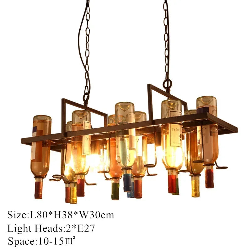 Wine Bottle Chandelier Light