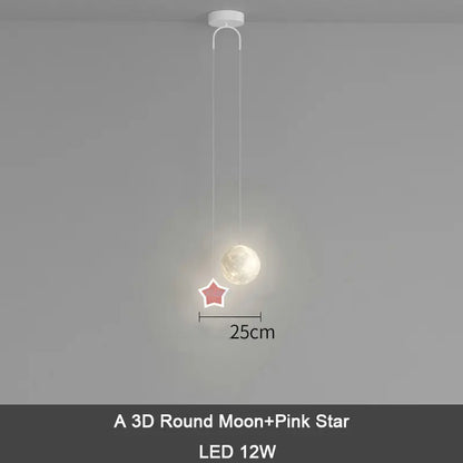 DecorBites™ Kids Star Cloud Moon Pendant Lamp with Remote Control Dimming