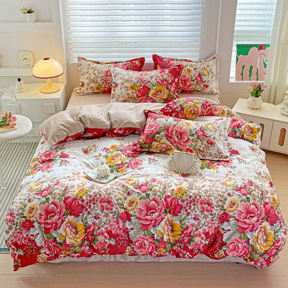 DecorBites™ Cozy Cotton Bedding Set for Double Bed, Autumn Winter Duvet Cover Kit