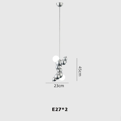 DecorBites™ Designer Molecule Chandelier: LED Dimmable Chrome Gold Lighting 2025 Trend