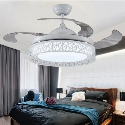 DecorBites™ Gold Ceiling Fan Lights Remote Control 36/42inch Dining Bedroom Living Luminaria