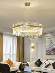 Gold Crystal Circular 80cm Chandelier