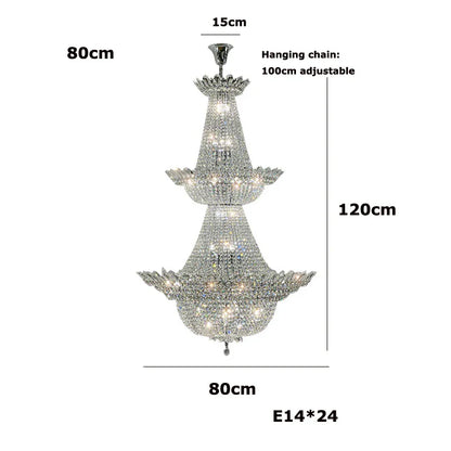 DecorBites™ K9 Crystal Chrome LED Chandelier for Trendy Living Room Lighting