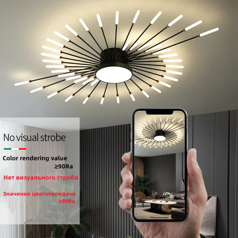DecorBites™ LED Firework Chandelier: Modern Nordic Living Room Bedroom Pendant Light Fixtures