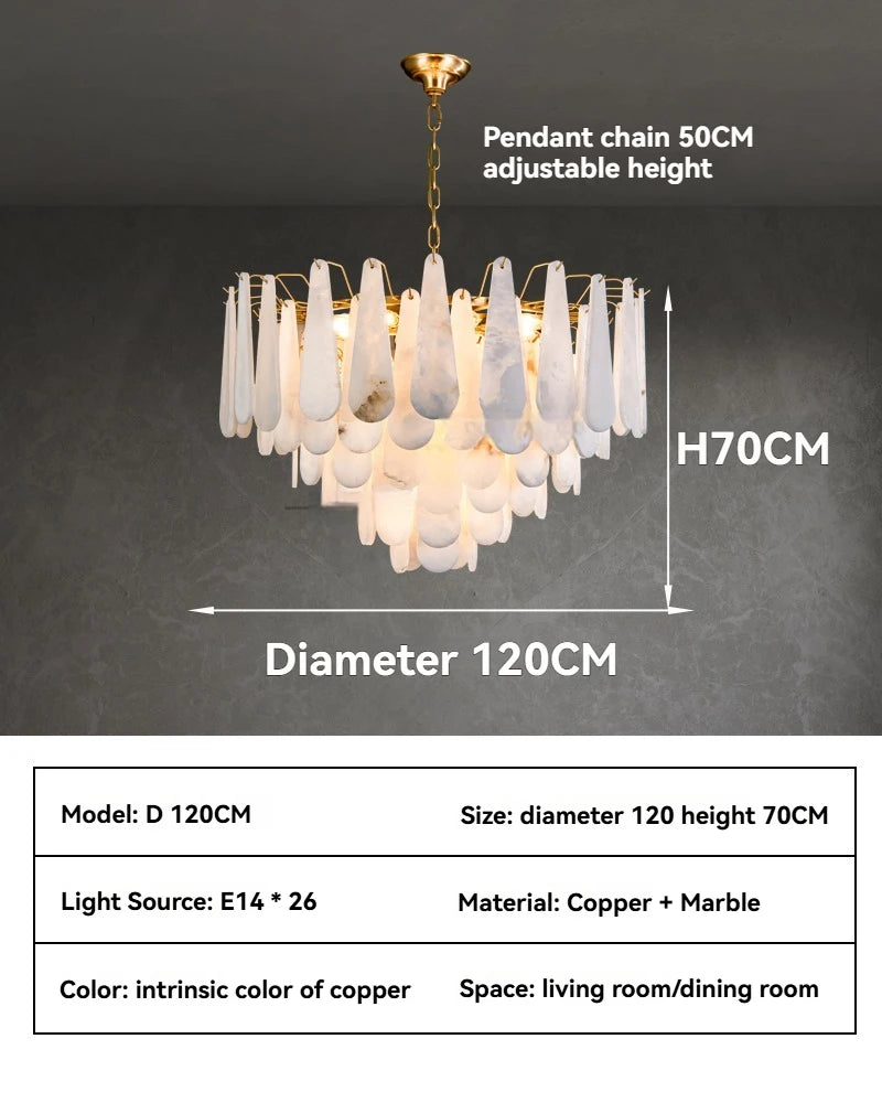 Copper Marble Pendant Light With E14 LED Bulb