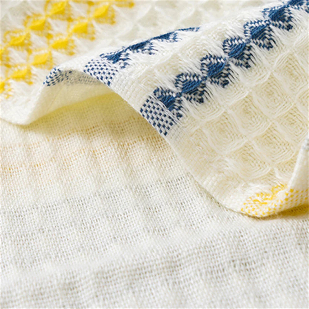 Waffle Stripe Cotton Towel Set