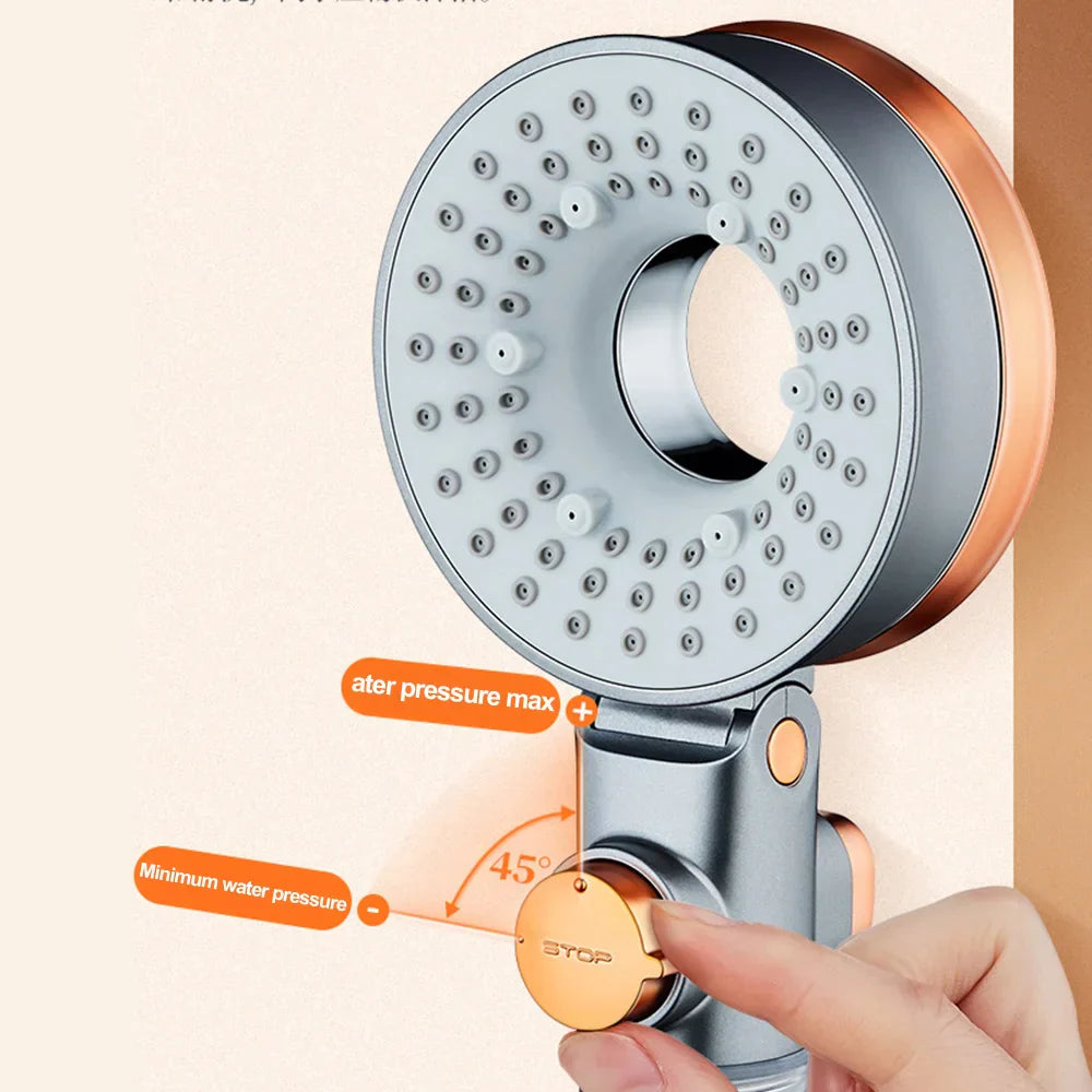 DecorBites™ Dual-Sided Shower Head with 3 Jets & Water-Saving Filtration