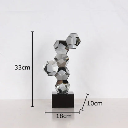 DecorBites™ Geometric Crystal Ball Desk Ornament: Abstract Crafts Crystal Artwork for Aesthetic Room Decor