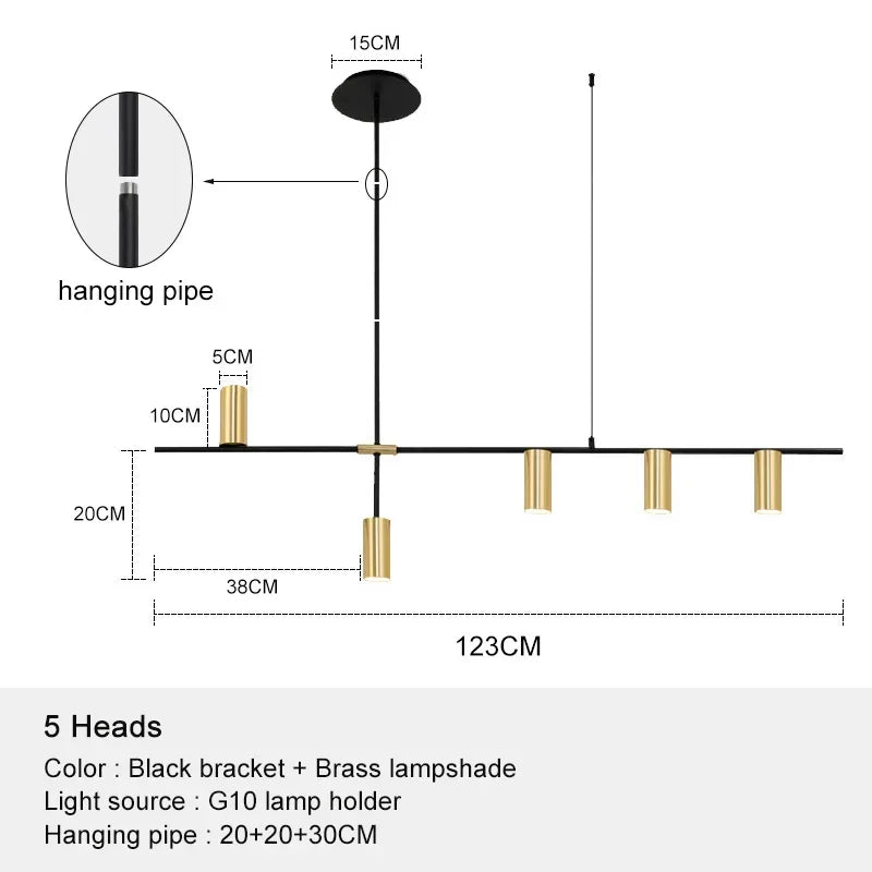 DecorBites™ Black Chandelier Pendant Lights for Dining Table, Kitchen, Living Room