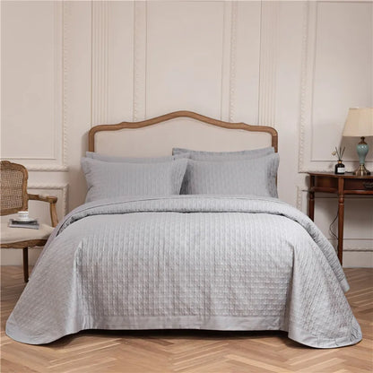 DecorBites™ Egyptian Cotton Quilt Set, Reversible Bedspread, Luxe Coverlet, 3Pcs