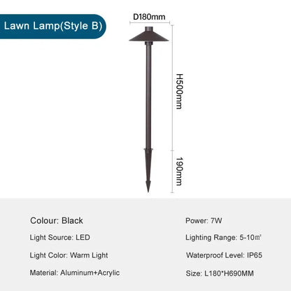 DecorBites™ LED Lawn Light: Outdoor Waterproof Aluminum Spot for Courtyard, Garden, Park, Pathway