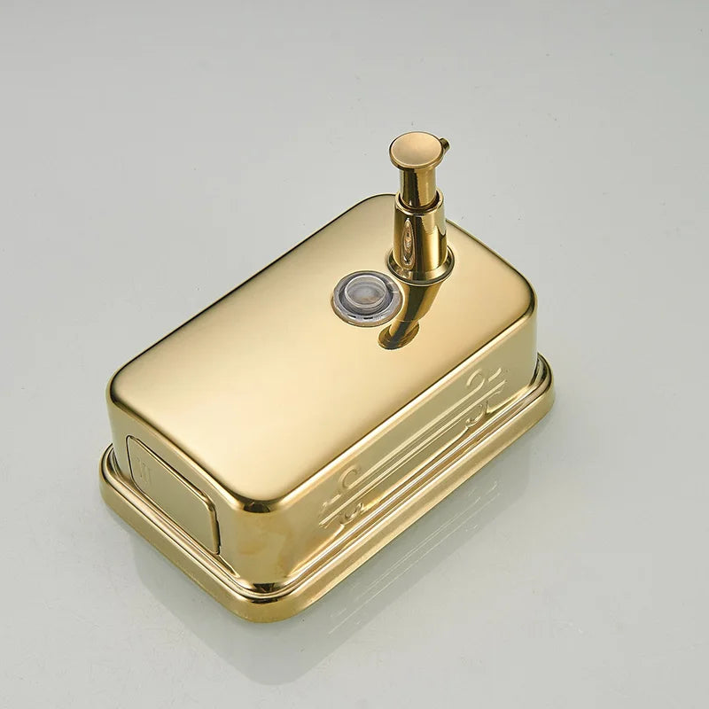 DecorBites™ Gold Stainless Steel Wall Mounted Shower Soap Dispenser