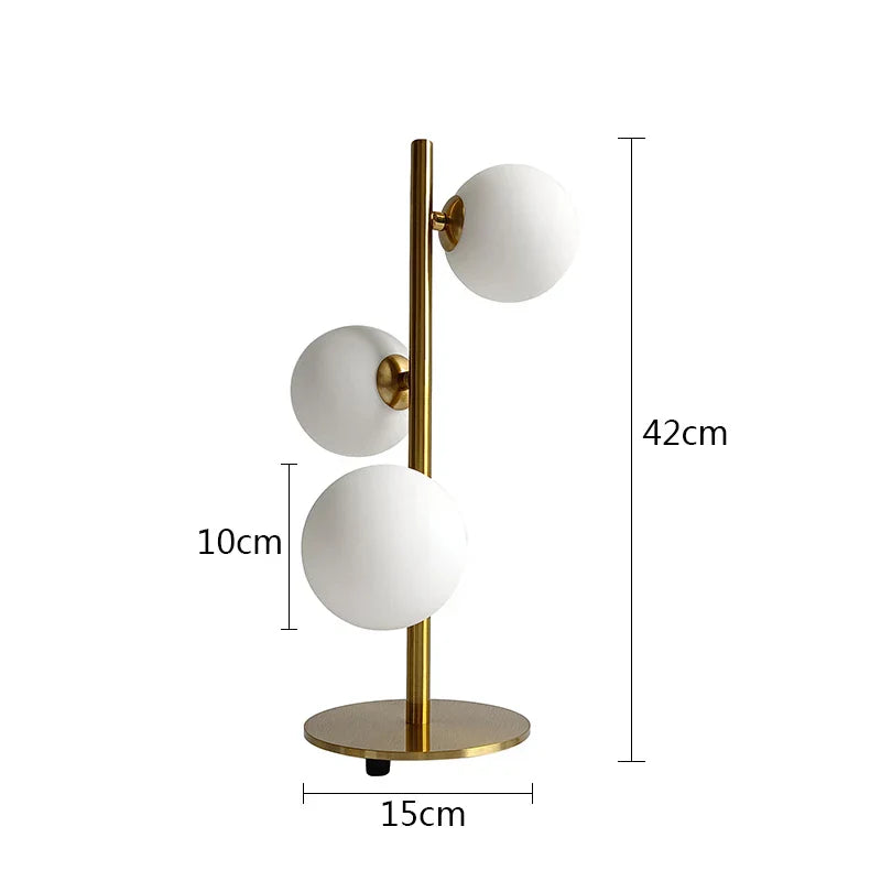 DecorBites™ Glass Ball LED Table Lamp | Nordic Style Iron Art Decor Fixture