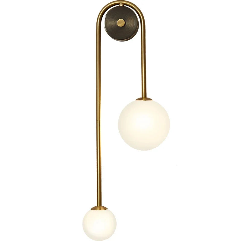 DecorBites™ Glass Ball LED Wall Lamp in Gold Iron for Modern Bedroom and Study Lighting