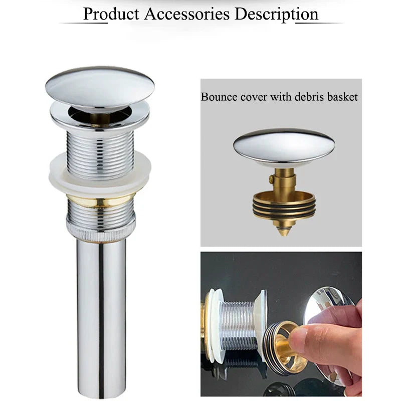 Gold Round Pop-up Drain