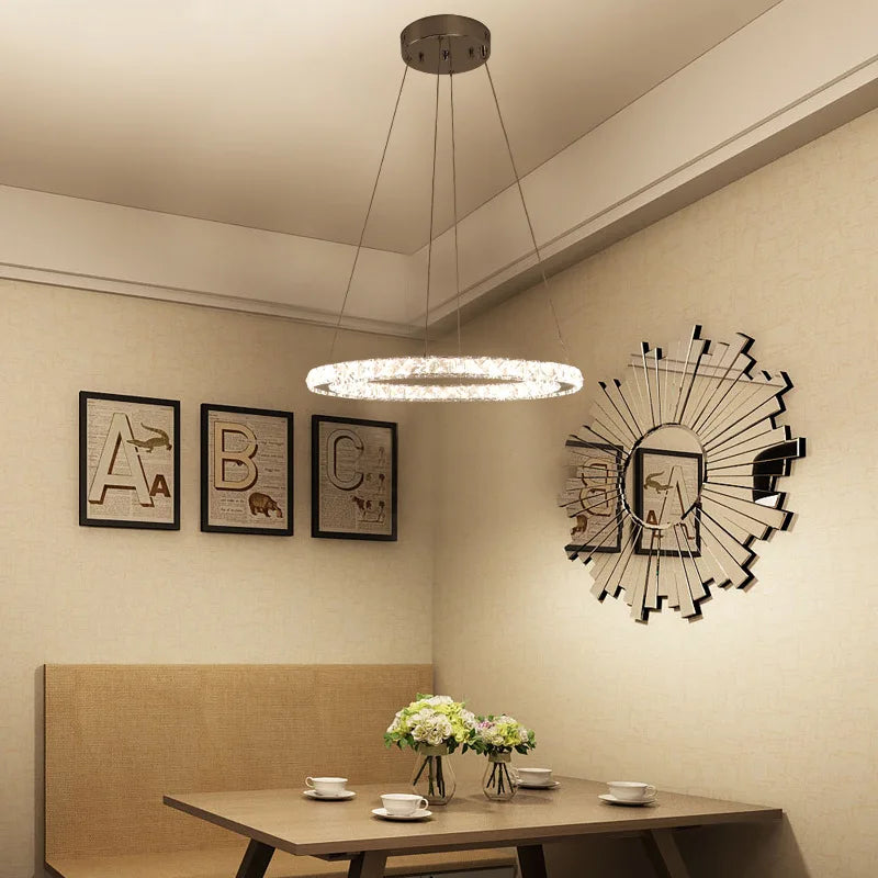 Gold LED Crystal Chandelier Chrome D100cm