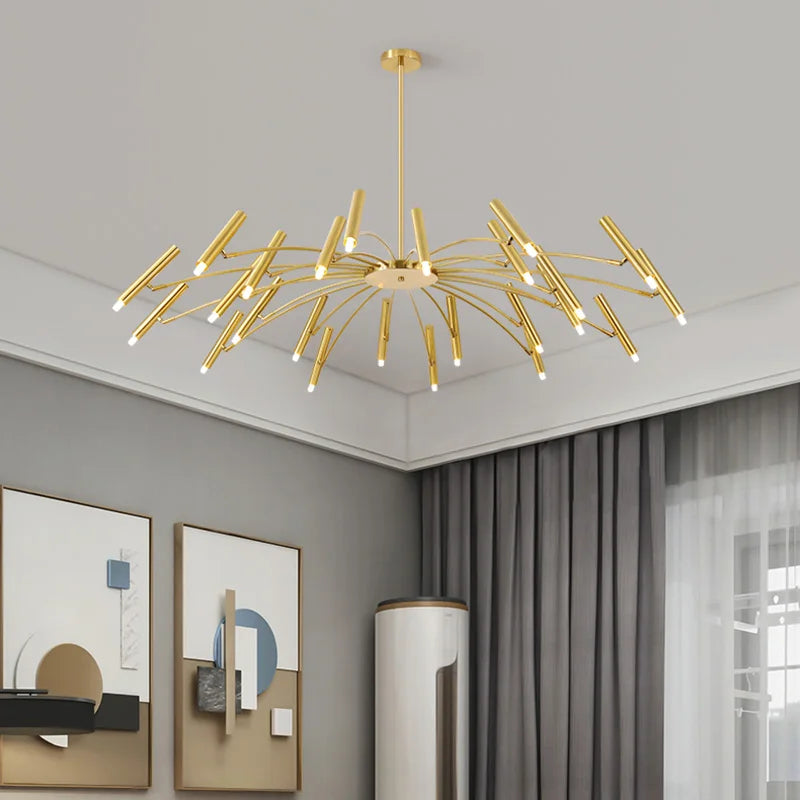 Nordic LED Ceiling Light Gold 24-Head D130cm