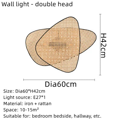 DecorBites™ Hand Made Rattan Art Pendant Chandelier for Modern Living Room, Dining Room, Bedroom.
