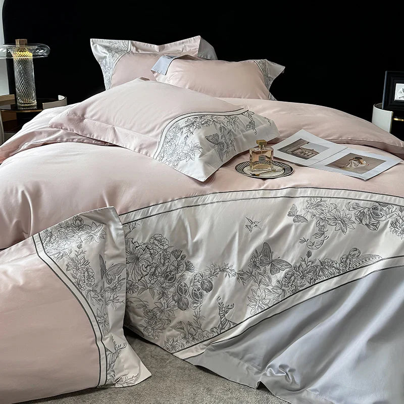 Butterfly Embroidery Duvet Set