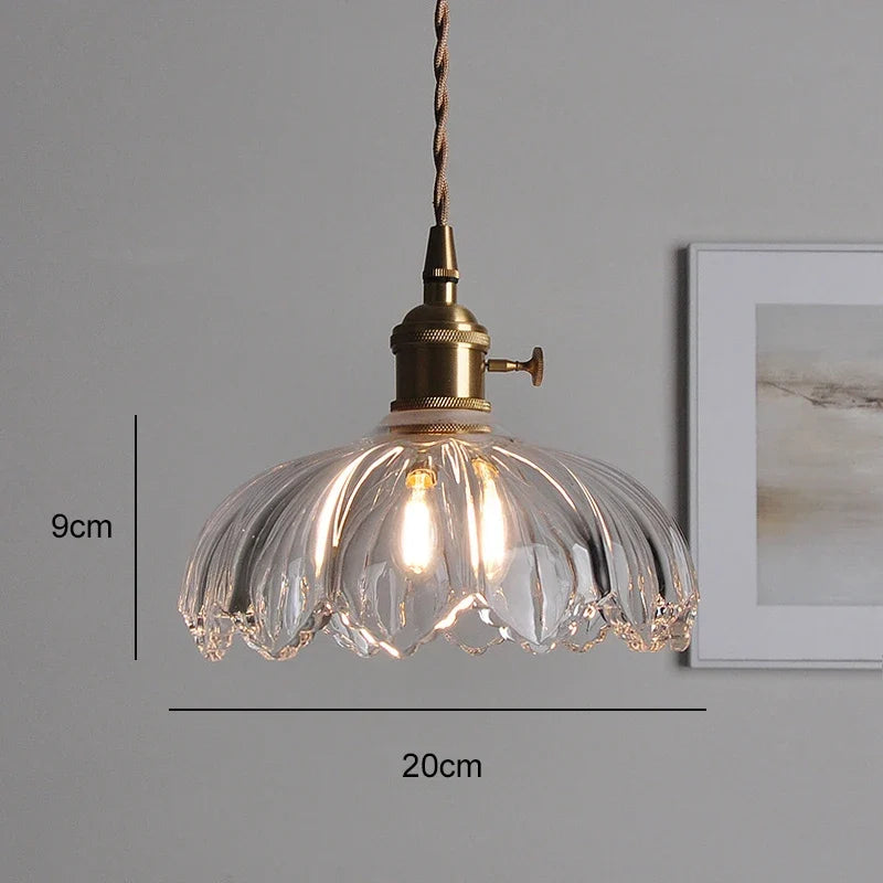 Vintage Shanghai Glass Pendant Light in Green or White
